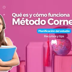 Joven con libros, aprendiendo qué es el método Cornell para planificar estudios.