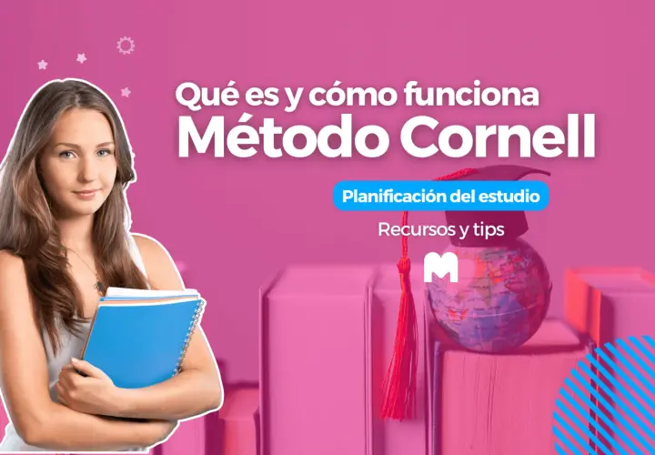Joven con libros, aprendiendo qué es el método Cornell para planificar estudios.