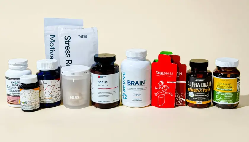 Suplementos para el casillero mental: Saffron, Focus Support, Brain, Alpha Brain y Siberian Rhodiola.