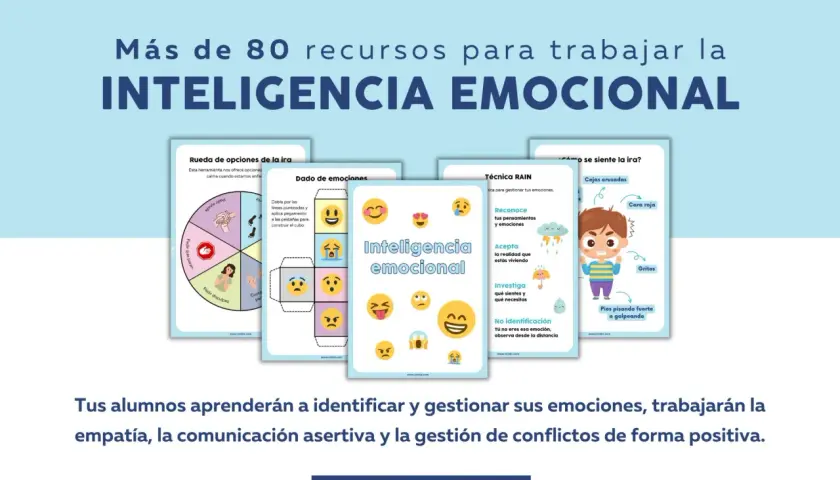 Recursos para trabajar la inteligencia emocional en el aula: rueda de la ira, dado de emociones, técnica RAIN y más. ¡Ayuda a tus alumnos a gestionar sus emociones!