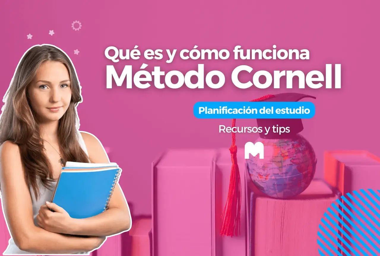 Joven con libros, aprendiendo qué es el método Cornell para planificar estudios.