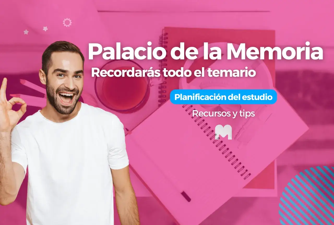 Hombre sonriente con gesto de OK, rodeado de material de estudio. 